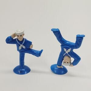 Vintage 2000 Cracker Jack Sailor Boy Suction Cup Promo figure 2" Lot of 2